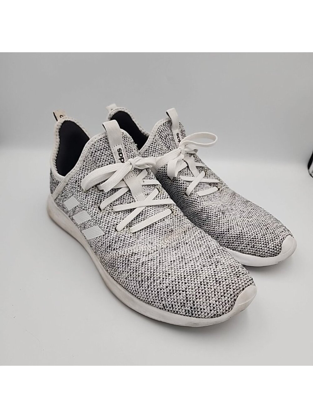 adidas Grey/White Knit Athletic Sneakers